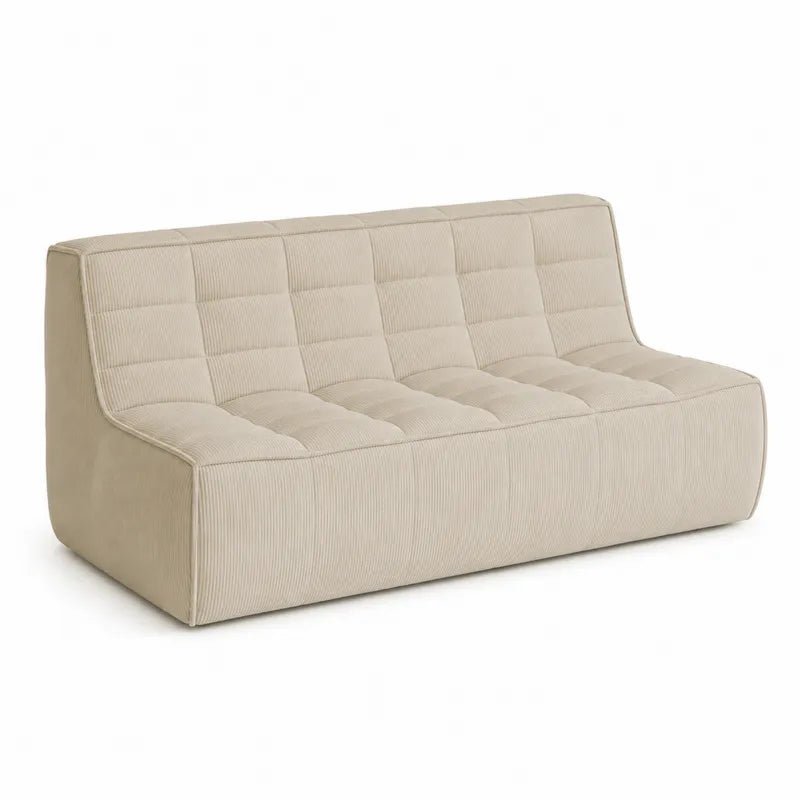 Sofa dwuosobowa sztruksowa beżowa 180 cm