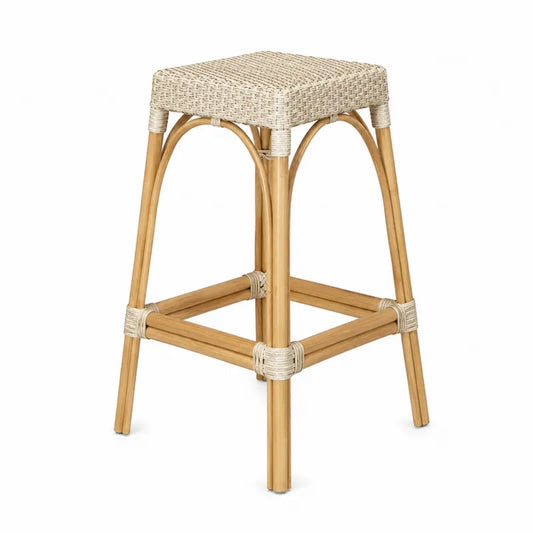 Stołek rattanowy 75 cm jasny brąz