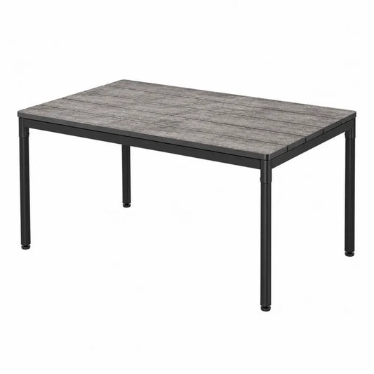Stół ogrodowy prostokątny 150x90 cm szary kamień stal