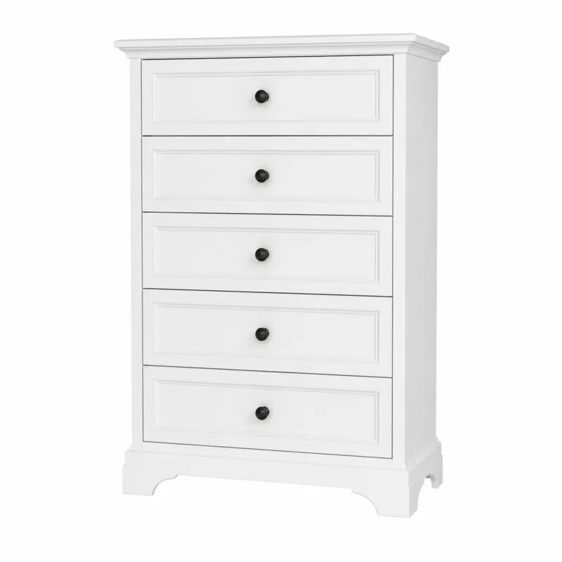 Biała komoda z 5 szufladami MDF