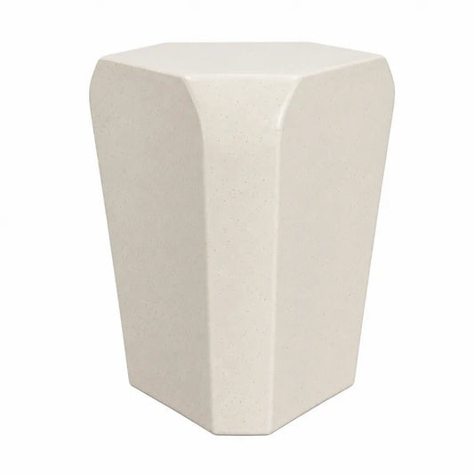 Stolik ceramiczny sześciokątny biały 30x30x45 cm
